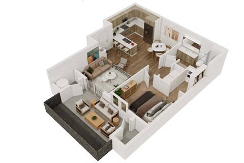 The Aster at Mountain Vista_A1 Turquoise 766sqft
